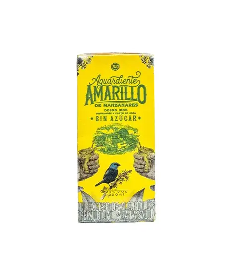 [AAMT1000] Aguardiente Amarillo  de Manzanares Tetra 1000